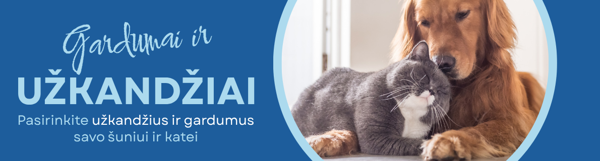 Akcija GARDUMAI IR UŽKANDŽIAI šunims ir katėms