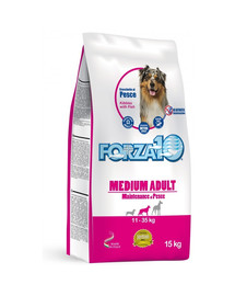 FORZA10 Medium Maintenance su žuvimi sausas maistas suaugusiems vidutinės veislės šunims 15 kg