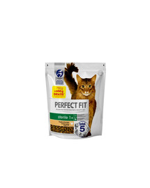 PERFECT FIT (Sterile 1+) 1,4 kg (750g + 650g) praturtinta vištienos sterilizuotas sausas kačių maistas