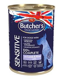 BUTCHER'S Functional Dog Sensitive su avienos ir ryžių paštetu 10x390g + frisbee lėkštė NEMOKAMAI