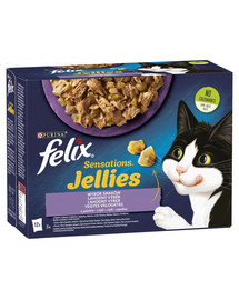 FELIX Sensations Jellies Skonių miksas drebučiuose  72x85g šlapias kačių maistas
