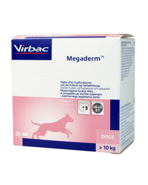 VIRBAC Megaderm 28x8 ml maisto papildas šunims 10-30 kg odos problemoms gydyti