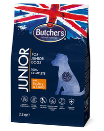 BUTCHER'S Functional Junior Dog Dry su vištiena ir ėriena 2,5 kg