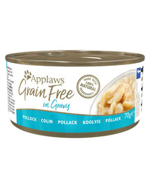 APPLAWS Cat Tin Grain Free Tuna in Gravy 12x(6x70g) šlapias maistas katėms Tunas padaže