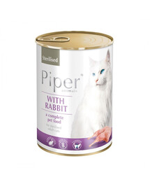 DOLINA NOTECI PIPER Animals su triušiena 400 g šlapias maistas sterilizuotoms katėms