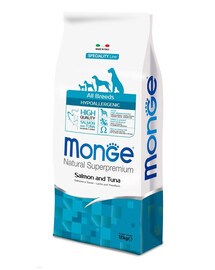 MONGE Hypoallergenic Lašiša ir tunas 12kg