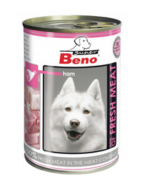BENEK Super BENO Meat 400 g su kumpių šlapias maistas suaugusiems šunims