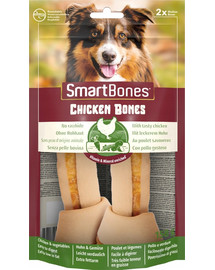SmartBones Chicken medium vnt kramtukas vištiena vidutinės veislės šunims + PET NOVA DOG LIFE STYLE kamuoliukas ežiukas, 6,5 cm raudonas