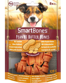 SmartBones Peanut Butter mini 8 vnt kramtukas žemės riešutų sviestas mažų veislių šunims + PET NOVA DOG LIFE STYLE kamuoliukas ežiukas, 6,5 cm raudonas