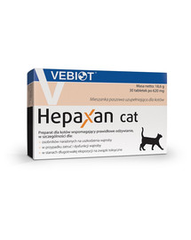 VEBIOT Hepaxan cat 30 tab. kepenų darbo palaikymas katėms