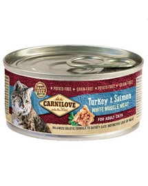 CARNILOVE Cat turkey & salmon 12 x 100 g kalakutiena ir lašiša katėms