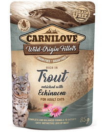 CARNILOVE Trout & Echinacea 24 x 85 g drėgnas kačių maistas su upėtakiais ir ežiuole
