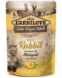 CARNILOVE Rabbit & Marigold 24 x 85g maistas katėms triušiena  su medetka
