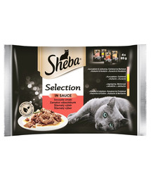 SHEBA Selection in Sauce drėgnas kačių maistas padaže 52 x 85 g