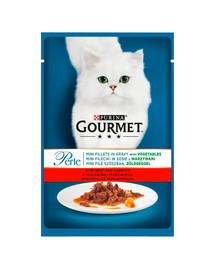 GOURMET Perle e su jautiena ir morkomis 24x85g šlapias maistas katėms