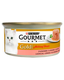 GOURMET Gold Melting Heart Lašiša 24x85g šlapias maistas katėms