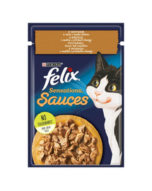FELIX Sensations Sauce Kalakutiena su lašinių skonio padažu 85g drėgnas kačių maistas