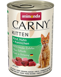 Animonda Carny Kitten su jautiena, vištiena ir triušiena 400 g