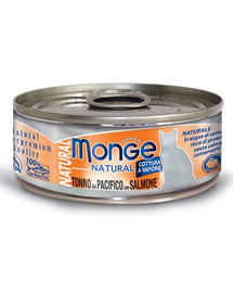 MONGE Natural Cat Tunas su vištiena ir lašiša 80g