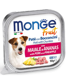 MONGE Fruit Dog Paštetas su kiauliena ir ananasais 100 g