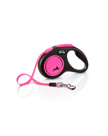 FLEXI New Neon S Tape 5 m pink automatinis pavadėlis