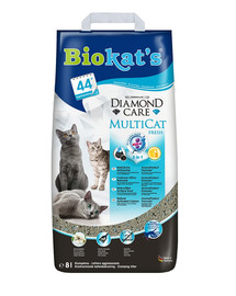 BIOKAT'S Diamond Care Multicat fresh 8 l Bentonito kačių kraikas daugeliui kačių
