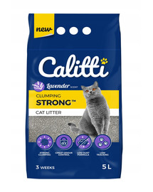 CALITTI Strong bentonito kačių kraikas levandų kvapo  20 l (4 szt. x 5 l)