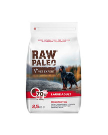 VETEXPERT Raw Paleo Beef adult large 2,5kg dideliems šunims