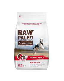 VETEXPERT Raw Paleo Beef adult medium 2,5kg vidutinio dydžio šunims