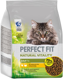 PERFECT FIT Natural Vitality su vištiena ir kalakutiena suaugusioms katėms 3 x 2,4 kg