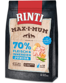 RINTI MAX-I-MUM Junior Chicken su vištiena šuniukams 1 kg