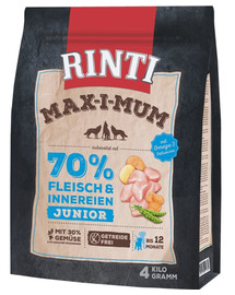 RINTI MAX-I-MUM Junior Chicken su vištiena šuniukams 4 kg