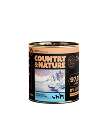 COUNTRY&NATURE Šlapias maistas be grūdų - lašiša su špinatais 850 g