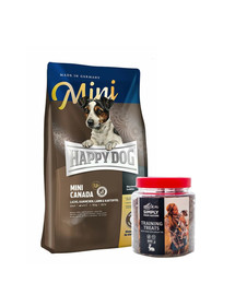 HAPPY DOG Mini Canada 4 kg + mokymo skanėstų su kiškių 300 g