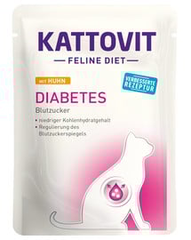 KATTOVIT Feline Diet Diabetes Chicken su vištiena 85 g