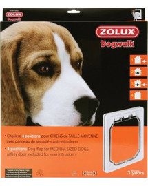 Zolux 4 pozicijų durų landa vidutinio dydžio šunims spalva balta