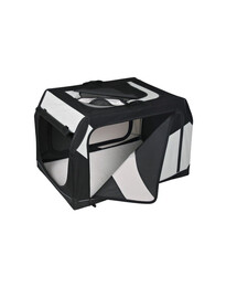 Trixie Vario Nylon transportavimo narvas juodas-pilkas 99 × 67 × 71/61 cm