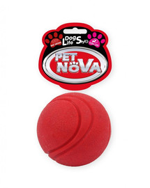 PET NOVA DOG LIFE STYLE Teniso kamuoliukas, 5 cm, raudonas, jautienos aromatas