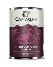 CANAGAN Dog Turkey&Duck šlapias šunų maistas kalakuto su ančių 400 g