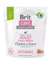 BRIT Care Sustainable Adult Small Breed su vištiena ir vabzdžiais 1 kg