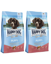 HAPPY DOG Sensible Puppy Lachs 20 kg (2 x 10 kg) šuniukams lašiša ir bulvėmis
