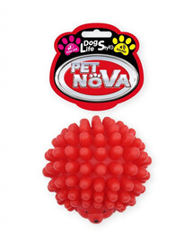 PET NOVA DOG LIFE STYLE kamuoliukas ežiukas, 6,5 cm raudonas