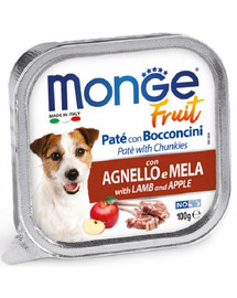 MONGE Fruit Dog Paštetas su aviena ir obuoliu 100g