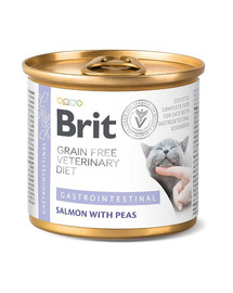 BRIT Veterinary Diet Gastrointestinal Salmon&Pea katėms 200 g
