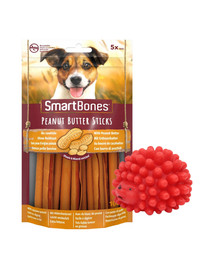SMART BONES Sticks kramtomosios lazdelės šunims žemės riešutų sviestas x 2 + žaislas