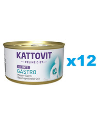 KATTOVIT Feline Diet Gastro Duck antiena 12 x 85 g