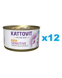 KATTOVIT Feline Diet Sensitive Chicken Vištiena 12 x 85 g