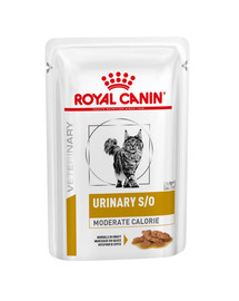 ROYAL CANIN Veterinary Diet Feline Urinary S/O Moderate Calorie 24x85 g mažiau kalorijų turintis drėgnas ėdalas katėms, sergančioms apatinių šlapimo takų ligomis