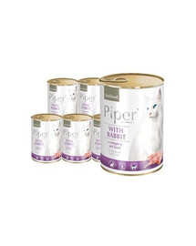 DOLINA NOTECI PIPER Animals su triušių šlapiu maistu sterilizuotoms katėms 12x400g