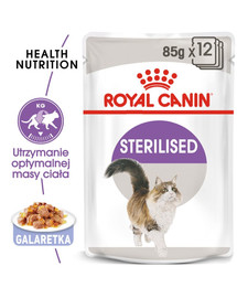 ROYAL CANIN Sterilised šlapias maistas želėje suaugusiems sterilizuotoms katėms 24 x 85 g